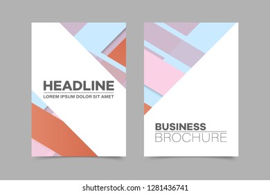 Abstract vector brochure, visit card, list, front page, mockup brochure theme style, banner, idea, cover, booklet, print, flyer, book, blank with geometric design.