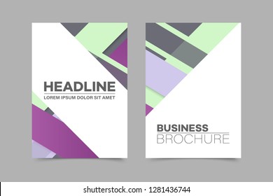 Abstract vector brochure, visit card, list, front page, mockup brochure theme style, banner, idea, cover, booklet, print, flyer, book, blank with geometric design.