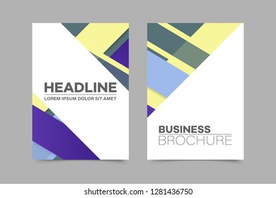 Abstract vector brochure, visit card, list, front page, mockup brochure theme style, banner, idea, cover, booklet, print, flyer, book, blank with geometric design.
