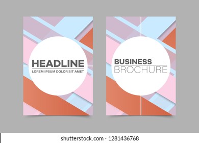 Abstract vector brochure, visit card, list, front page, mockup brochure theme style, banner, idea, cover, booklet, print, flyer, book, blank with geometric design.