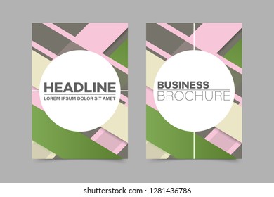 Abstract vector brochure, visit card, list, front page, mockup brochure theme style, banner, idea, cover, booklet, print, flyer, book, blank with geometric design.