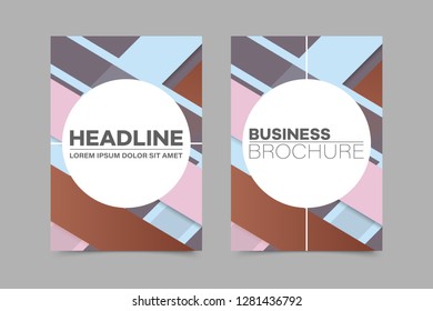 Abstract vector brochure, visit card, list, front page, mockup brochure theme style, banner, idea, cover, booklet, print, flyer, book, blank with geometric design.