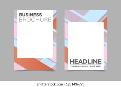Abstract vector brochure, visit card, list, front page, mockup brochure theme style, banner, idea, cover, booklet, print, flyer, book, blank with geometric design.