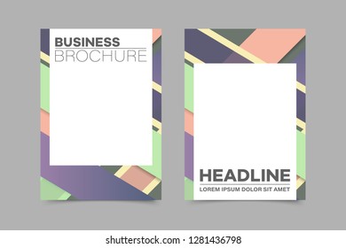 Abstract vector brochure, visit card, list, front page, mockup brochure theme style, banner, idea, cover, booklet, print, flyer, book, blank with geometric design.