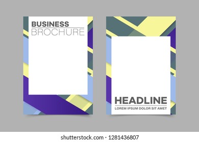 Abstract vector brochure, visit card, list, front page, mockup brochure theme style, banner, idea, cover, booklet, print, flyer, book, blank with geometric design.
