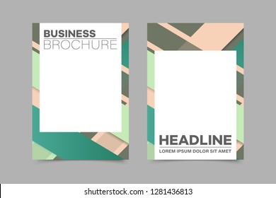 Abstract vector brochure, visit card, list, front page, mockup brochure theme style, banner, idea, cover, booklet, print, flyer, book, blank with geometric design.