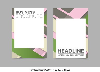 Abstract vector brochure, visit card, list, front page, mockup brochure theme style, banner, idea, cover, booklet, print, flyer, book, blank with geometric design.