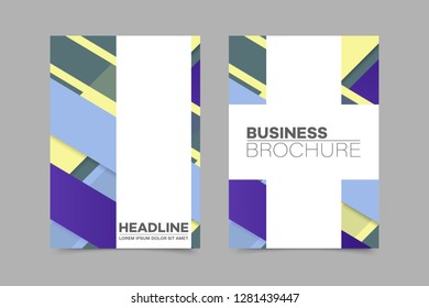 Abstract vector brochure, visit card, list, front page, mockup brochure theme style, banner, idea, cover, booklet, print, flyer, book, blank with geometric design.
