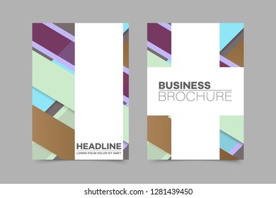 Abstract vector brochure, visit card, list, front page, mockup brochure theme style, banner, idea, cover, booklet, print, flyer, book, blank with geometric design.