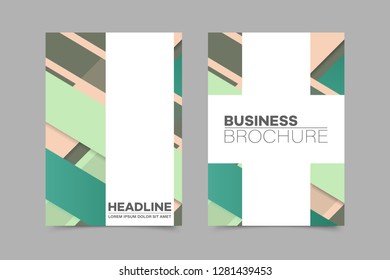 Abstract vector brochure, visit card, list, front page, mockup brochure theme style, banner, idea, cover, booklet, print, flyer, book, blank with geometric design.