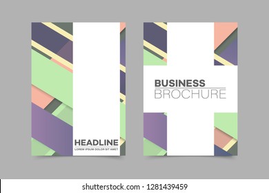Abstract vector brochure, visit card, list, front page, mockup brochure theme style, banner, idea, cover, booklet, print, flyer, book, blank with geometric design.