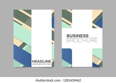 Abstract vector brochure, visit card, list, front page, mockup brochure theme style, banner, idea, cover, booklet, print, flyer, book, blank with geometric design.