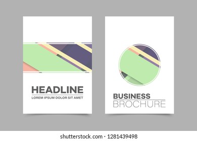 Abstract vector brochure, visit card, list, front page, mockup brochure theme style, banner, idea, cover, booklet, print, flyer, book, blank with geometric design.