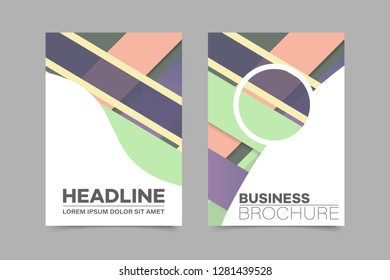 Abstract vector brochure, visit card, list, front page, mockup brochure theme style, banner, idea, cover, booklet, print, flyer, book, blank with geometric design.