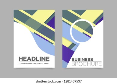 Abstract vector brochure, visit card, list, front page, mockup brochure theme style, banner, idea, cover, booklet, print, flyer, book, blank with geometric design.