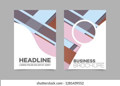 Abstract vector brochure, visit card, list, front page, mockup brochure theme style, banner, idea, cover, booklet, print, flyer, book, blank with geometric design.