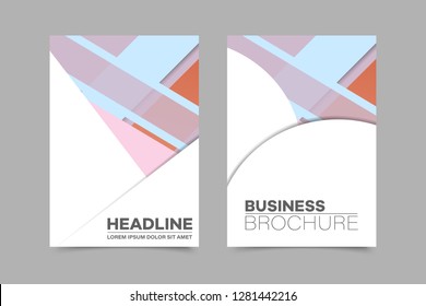Abstract vector brochure, visit card, list, front page, mockup brochure theme style, banner, idea, cover, booklet, print, flyer, book, blank with geometric design.
