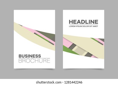 Abstract vector brochure, visit card, list, front page, mockup brochure theme style, banner, idea, cover, booklet, print, flyer, book, blank with geometric design.