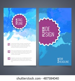 abstract vector brochure watercolor template advertisement plan design part color coloration makeup commercial rose star make scene performance blue look luxurious print concept banner drop document l