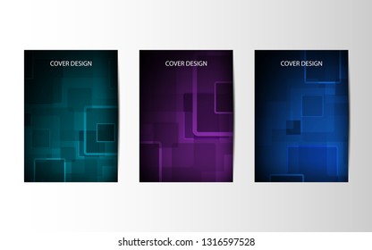 Abstract vector brochures with geometric background, annual report, design templates, future Poster template design