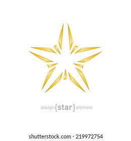 The abstract Vector broken gold star on white background