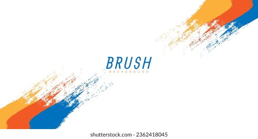Abstract and Vector Brush Background with Colorful Brush Strokes