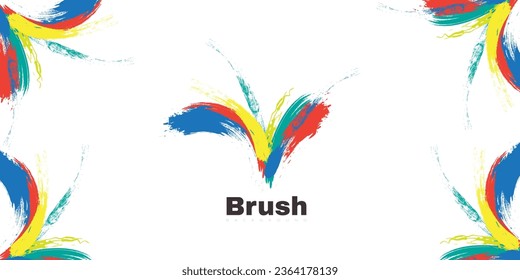 Abstrakter und VektorBrush-Hintergrund mit bunten Pinselstrichen
