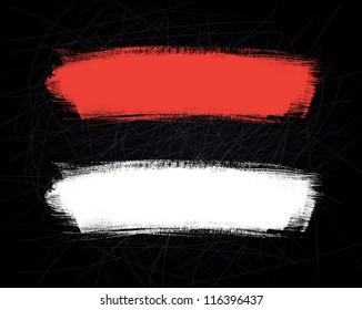 Abstract vector brush stroke on black scratched background