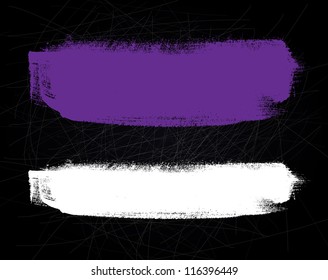 Abstract vector brush stroke on black scratched background