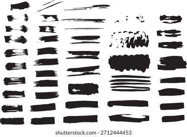Traçados de pincel de vetor abstratos Para trabalho de texto ou trabalho de uso. , elementos Caixa de texto ou linha Elementos de design artístico usando pincéis