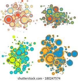 Abstract vector bubble clouds pack