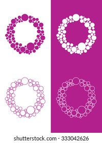 Abstract Vector Bubble Wreath and Frame Set