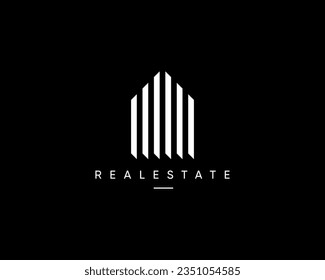 Abstract vector building logo design for business identity. Modern city building, apartment, architecture, construction, cityscape, skyscraper, residence, planning and structure vector symbol.