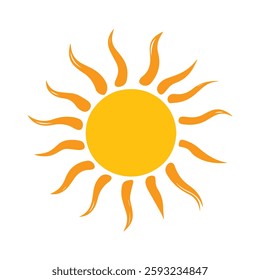 Abstract Vector Burning Sun Icon or Logo Design Template