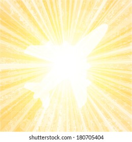 Abstract vector burst with airplane symbol.