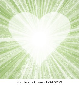 Abstract vector burst with heart symbol.