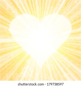 Abstract vector burst with heart symbol.