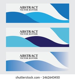 Abstract vector business background banner beautiful blue wave
