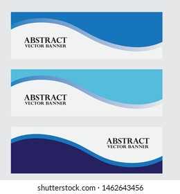 Abstract vector business background banner beautiful blue wave
