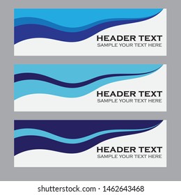 Abstract vector business background banner beautiful blue wave
