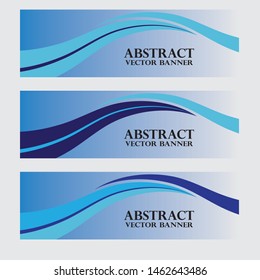 Abstract vector business background banner beautiful blue wave
