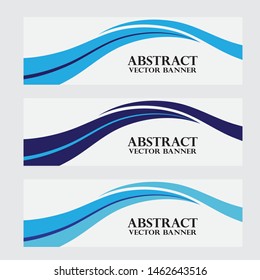 Abstract vector business background banner beautiful blue wave

