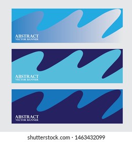 Abstract vector business background banner beautiful blue wave
