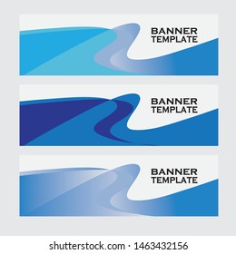 Abstract vector business background banner beautiful blue wave
