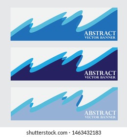Abstract vector business background banner beautiful blue wave
