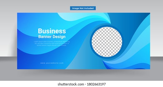 Abstract vector business background banner beautiful blue wave