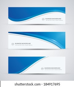 Abstract Vector Business Background Banner Beautiful Blue Wave