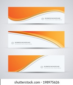 Abstract vector business background banner beautiful orange wave