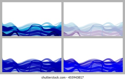 Abstract vector business background card set. Beautiful colorful wave.