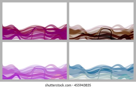 Abstract vector business background card set. Beautiful colorful wave.